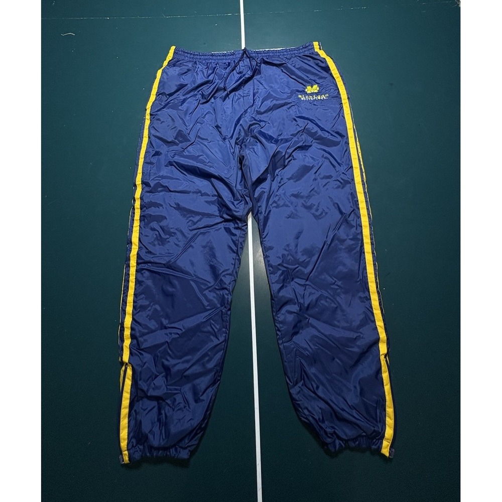 Vintage 90s Michigan Wolverines Reversible Windbreaker Track Pants Men's‎ XL